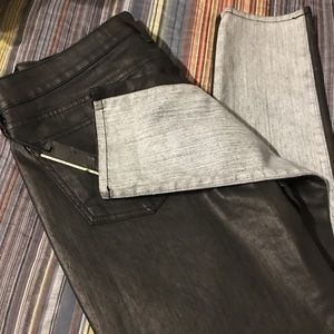 Rich & Skinny leather /gray jeans